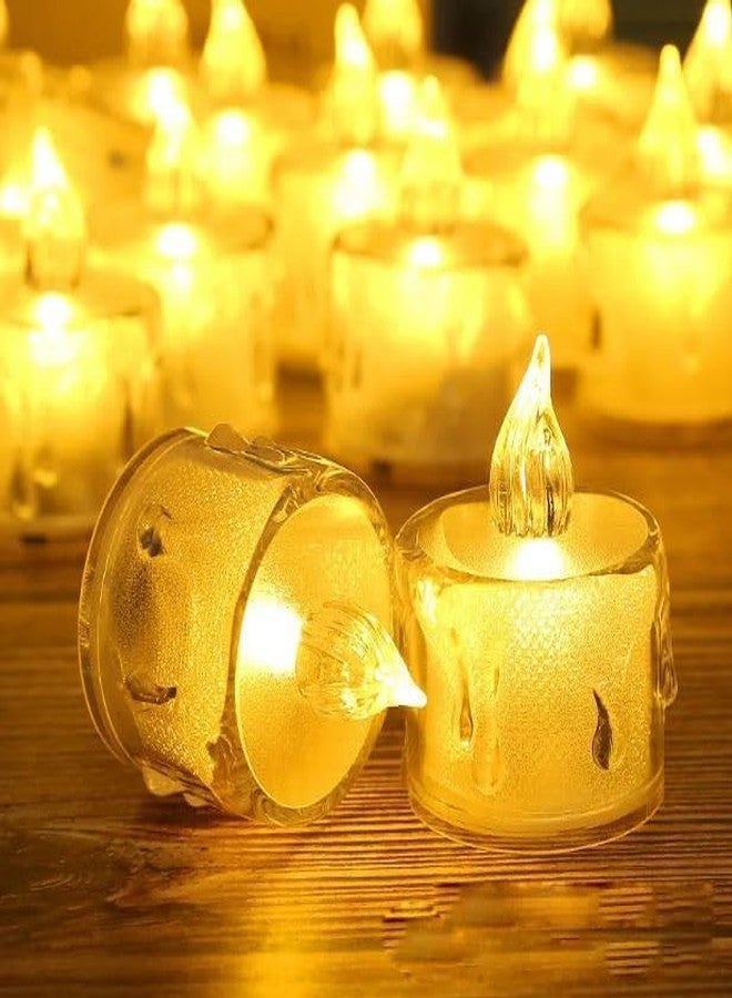 Errol Crystal tealight Candles Smokeless Candle Light, Flameless led Diya | led Candles | Tea Lights Candles for Diwali and Christmas Decorations (Pack of 12) - Image 1